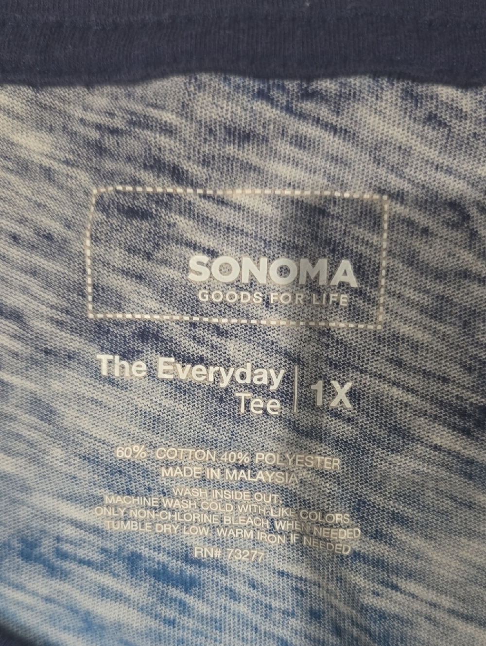 Sonoma Blue and White Ombre V-Neck Short Sleeve Top Size 1X - Picture 7 of 13